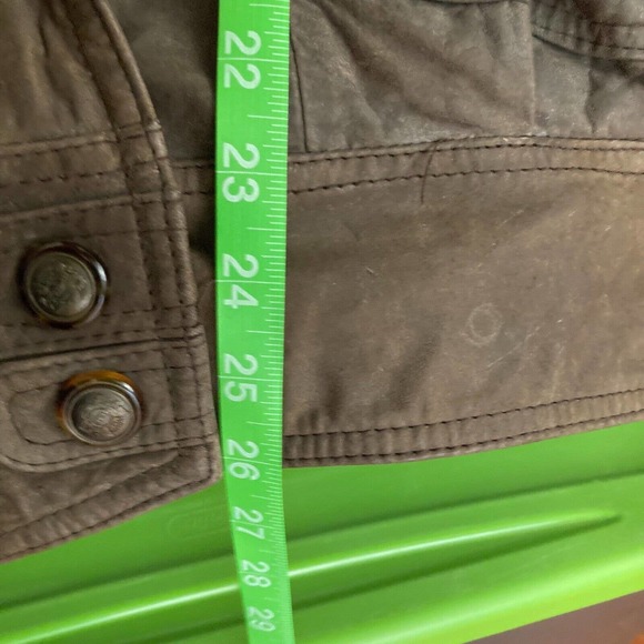 VTG‎ Express Jacket Womens Small 1980s Brown Leather Oversize Moto Pockets - Picture 9 of 9